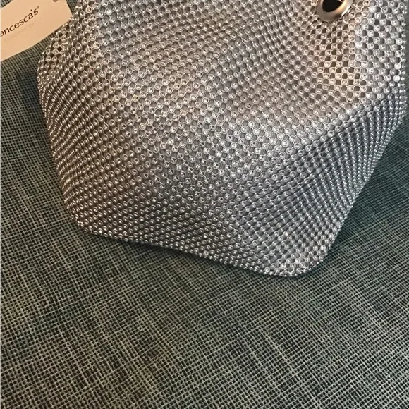 Francesca's Collections Rhinestone Silver Chain Bag. - Picture 3 of 8